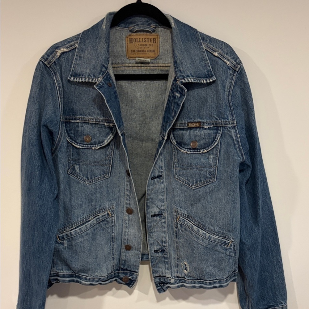 Hollister Unisex Vintage Sanforized Original Denim Blue Jean Jacket